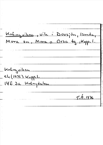Bild på arkivkortet för arkivposten Krångviken