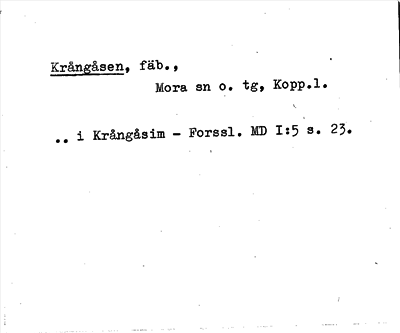Bild på arkivkortet för arkivposten Krångåsen