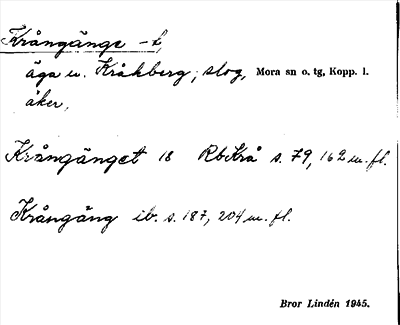 Bild på arkivkortet för arkivposten Krångänge -t