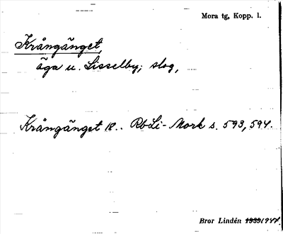 Bild på arkivkortet för arkivposten Krångänget