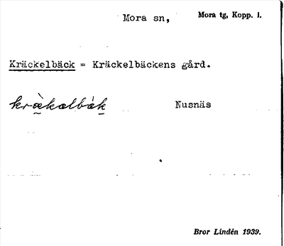 Bild på arkivkortet för arkivposten Kräckelbäck