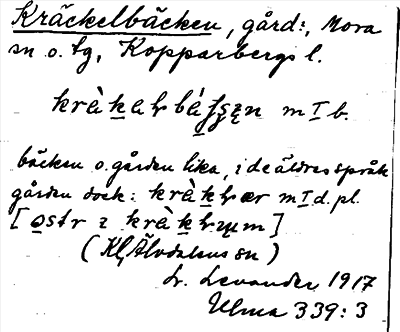 Bild på arkivkortet för arkivposten Kräckelbäcken