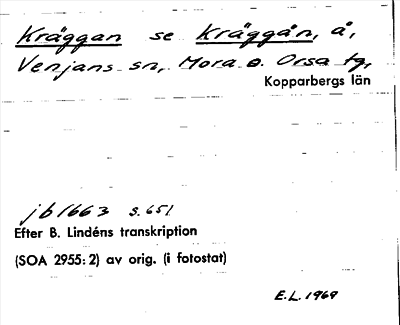 Bild på arkivkortet för arkivposten Kräggan se Kräggån