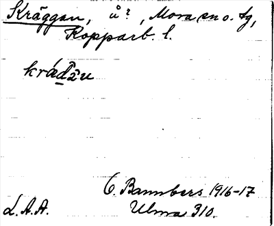 Bild på arkivkortet för arkivposten Kräggan