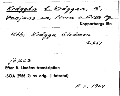 Bild på arkivkortet för arkivposten Kräggån