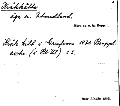 Bild på arkivkortet för arkivposten Kräkkätte