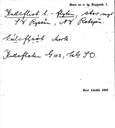 Bild på arkivkortet för arkivposten Kullsfliot l. Kullsflyten