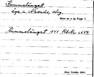 Bild på arkivkortet för arkivposten Kummelänget