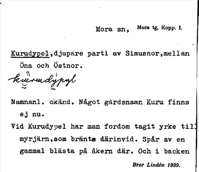 Bild på arkivkortet för arkivposten Kurudypel
