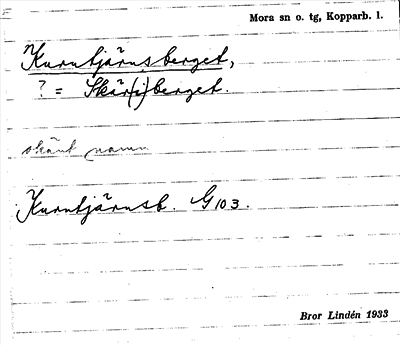 Bild på arkivkortet för arkivposten Kurutjärnsberget