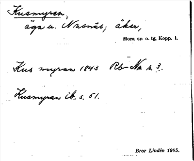 Bild på arkivkortet för arkivposten Kusmyren