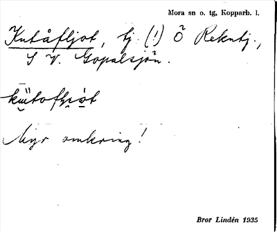 Bild på arkivkortet för arkivposten Kutåfljot