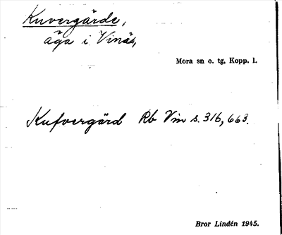 Bild på arkivkortet för arkivposten Kuvergärde