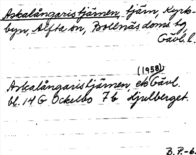 Bild på arkivkortet för arkivposten Askalångaristjärnen