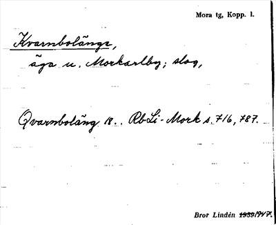 Bild på arkivkortet för arkivposten Kvarnbolänge