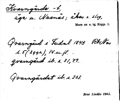 Bild på arkivkortet för arkivposten Kvarngärde, Kvarngärdet