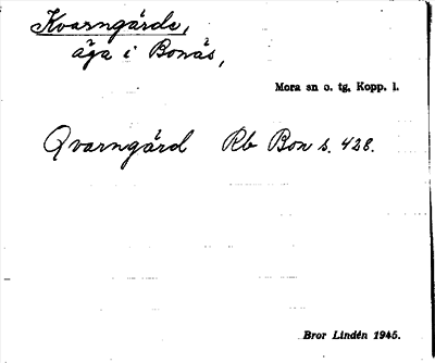 Bild på arkivkortet för arkivposten Kvarngärde