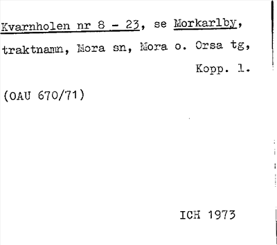 Bild på arkivkortet för arkivposten Kvarnholen, se Morkarlby
