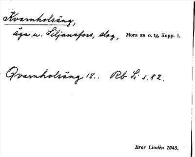 Bild på arkivkortet för arkivposten Kvarnholsäng