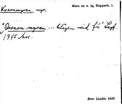 Bild på arkivkortet för arkivposten Kvarnmyren