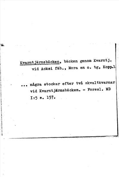 Bild på arkivkortet för arkivposten Kvarntjärnsbäcken