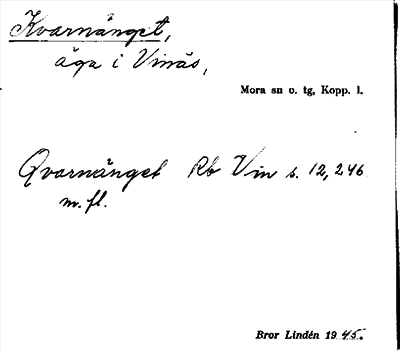 Bild på arkivkortet för arkivposten Kvarnänget