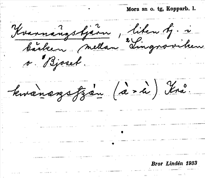 Bild på arkivkortet för arkivposten Kvarnängstjärn