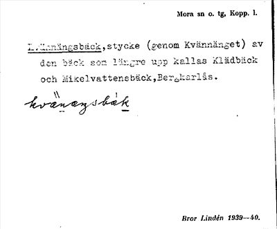 Bild på arkivkortet för arkivposten Kvännängsbäck