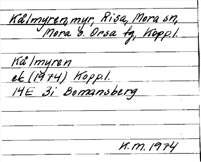 Bild på arkivkortet för arkivposten Kålmyren
