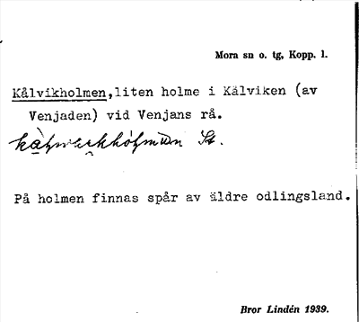Bild på arkivkortet för arkivposten Kålvikholmen