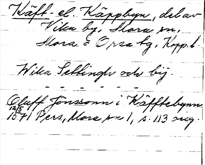 Bild på arkivkortet för arkivposten Käft- el. Käppbyn