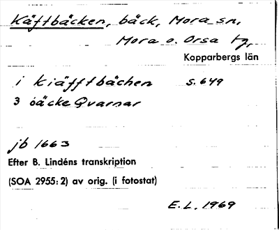 Bild på arkivkortet för arkivposten Käftbäcken