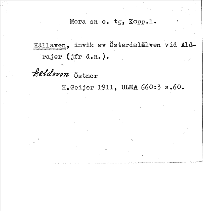 Bild på arkivkortet för arkivposten Källaven