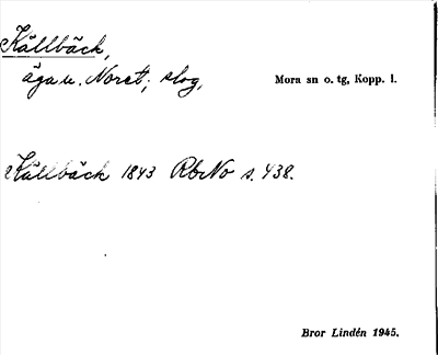Bild på arkivkortet för arkivposten Källbäck