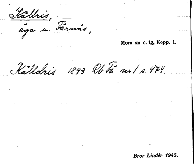 Bild på arkivkortet för arkivposten Källris