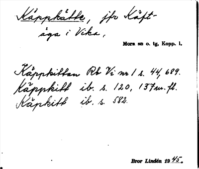 Bild på arkivkortet för arkivposten Käppkätte