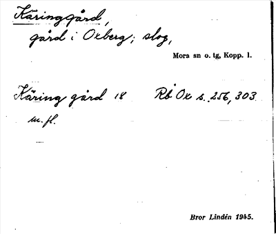 Bild på arkivkortet för arkivposten Käringgård