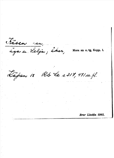 Bild på arkivkortet för arkivposten Käsen, Käsan