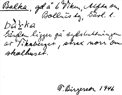 Bild på arkivkortet för arkivposten Balka