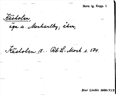 Bild på arkivkortet för arkivposten Käsholen
