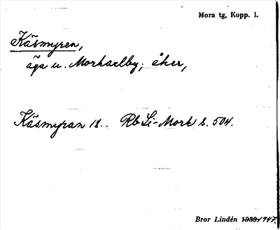 Bild på arkivkortet för arkivposten Käsmyren