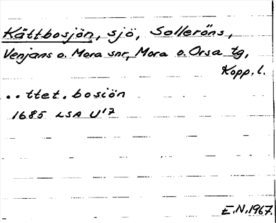 Bild på arkivkortet för arkivposten Kättbosjön