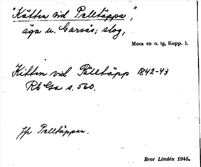 Bild på arkivkortet för arkivposten »Kätten vid Pelltäppa»
