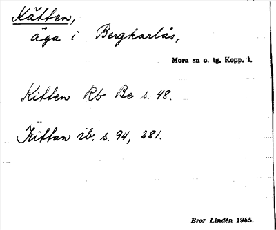 Bild på arkivkortet för arkivposten Kätten