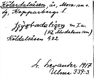 Bild på arkivkortet för arkivposten Kölardalsåsen