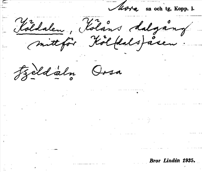 Bild på arkivkortet för arkivposten Köldalen