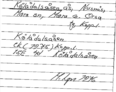 Bild på arkivkortet för arkivposten Kölådalsåsen