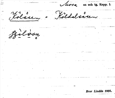 Bild på arkivkortet för arkivposten Kölåsen = Köldalsåsen
