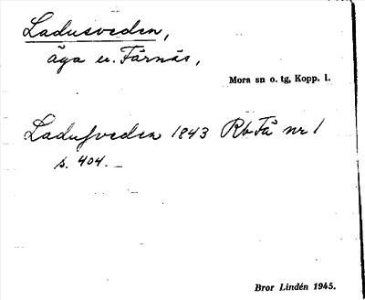 Bild på arkivkortet för arkivposten Ladusveden