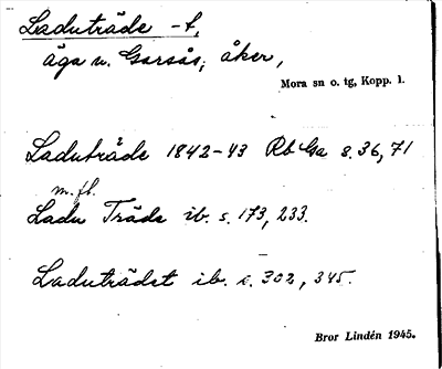 Bild på arkivkortet för arkivposten Laduträde, Laduträdet